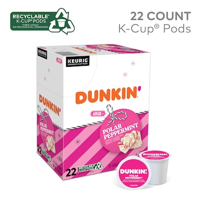 Dunkin Polar Peppermint White Chocolate Coffee Keurig® K-Cup® Pods, Medium Roast (5000358858)