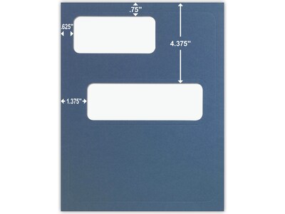 ComplyRight Double-Window Tax Presentation Folder, Blue, 50/Pack (FB01)