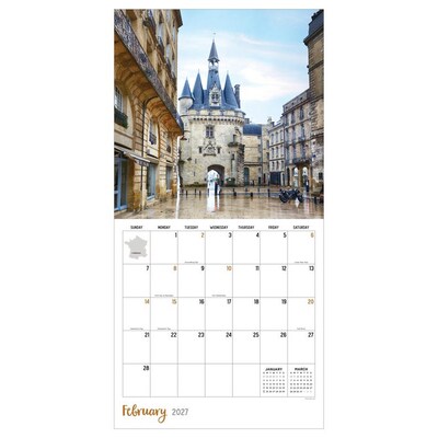 2027 TF Publishing France 12" x 12" Monthly Wall Calendar, Multicolored (27-1056)