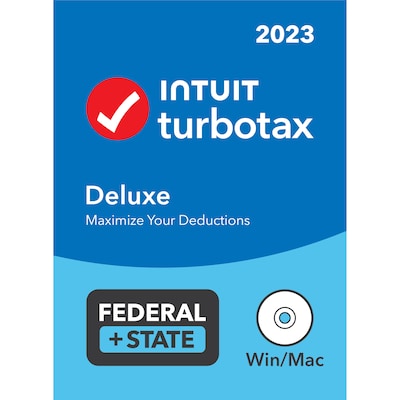 TurboTax Deluxe 2023 Federal + State for 1 User, Windows/Mac, CD/DVD and Download (5102360)