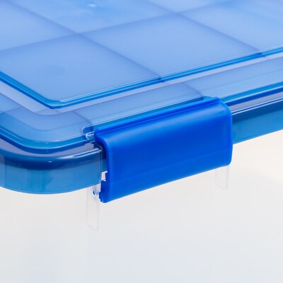 Iris 30.6 Quart Element Resistant Ultimate Clear Plastic Latching Storage Bin, Clear, 4/Pack (500138)