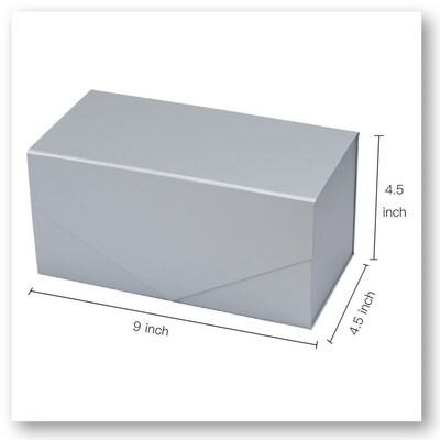 JAM Paper Gift Boxes, Silver (LA-9X4-BX-SLV)