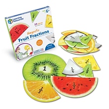 Learning Resources Magnetic Fruit Fractions, Manipulative, Assorted Colors, 6/Pack (LER5068)