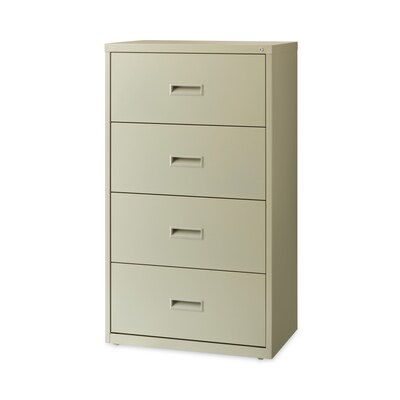 Hirsh Industries® Lateral File Cabinet, 4 Letter/Legal/A4-Size File Drawers, Putty, 30 x 18.62 x 52.5