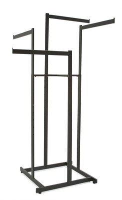Nahanco 4 Way Rectangular Tubing Garment Rack, Black (B80)
