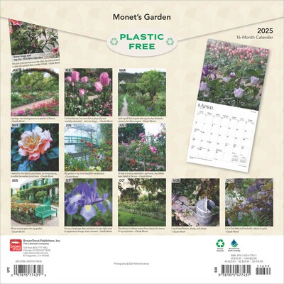 2025 BrownTrout Monets Garden 12 x 12 Monthly Wall Calendar (9781975477431)
