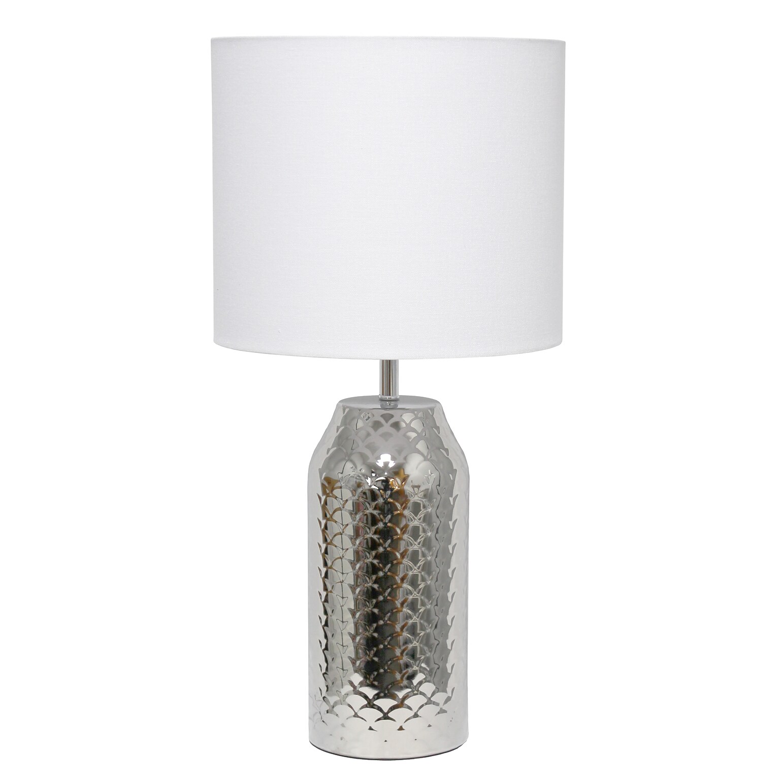 Simple Designs Whimsical Wave 23.75 LED Table Lamp, Chrome Base/White Shade (LT2124-CHR)