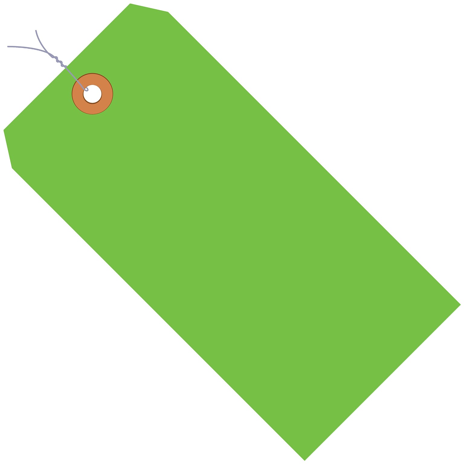 Shipping Pre-Wired Tag, 4 3/4 x 2 3/8, Green, 1000/Carton (G11053D)