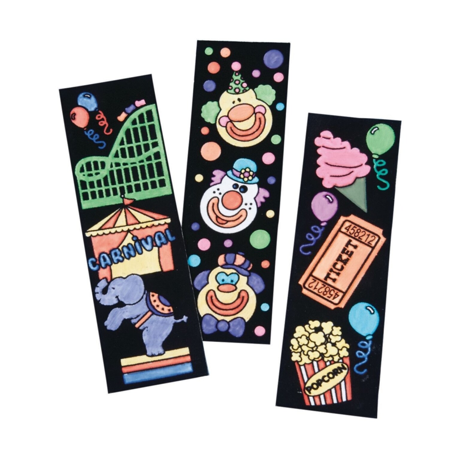 S&S Velvet Art Carnival Bookmarks Craft Kit, 48/Pack (GP2127)