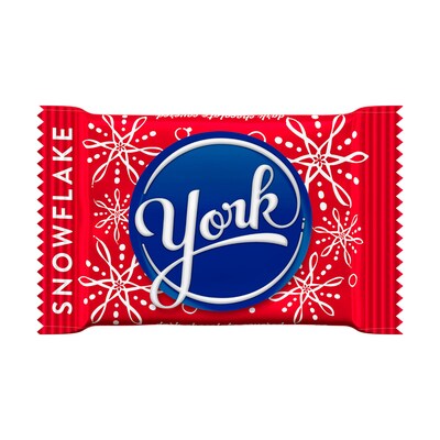 YORK Dark Chocolate Peppermint Patties Snowflakes Christmas Candy Bag, 16 oz (HEC02954)