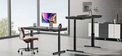 ErgoAV 56.7"W Electric Rectangular Adjustable Standing Desk, Black (ERDS1-01B)