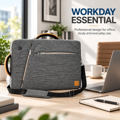 VanGoddy Laptop Messenger, Gray Nylon (LAPLEA022)