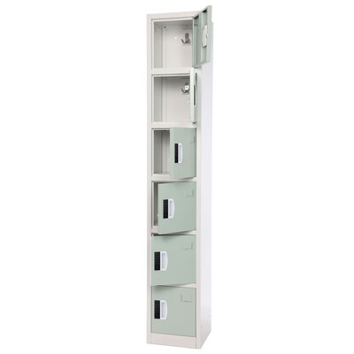 AdirOffice 72"H 6-Tier Misty Green Storage Locker (ADI629-206-MGRN-DL)