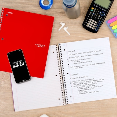 Five Star 1-Subject Composition Notebooks, 8.5" x 11", College Ruled, 100 Sheets, Color Chosen at Random (06206/08076)