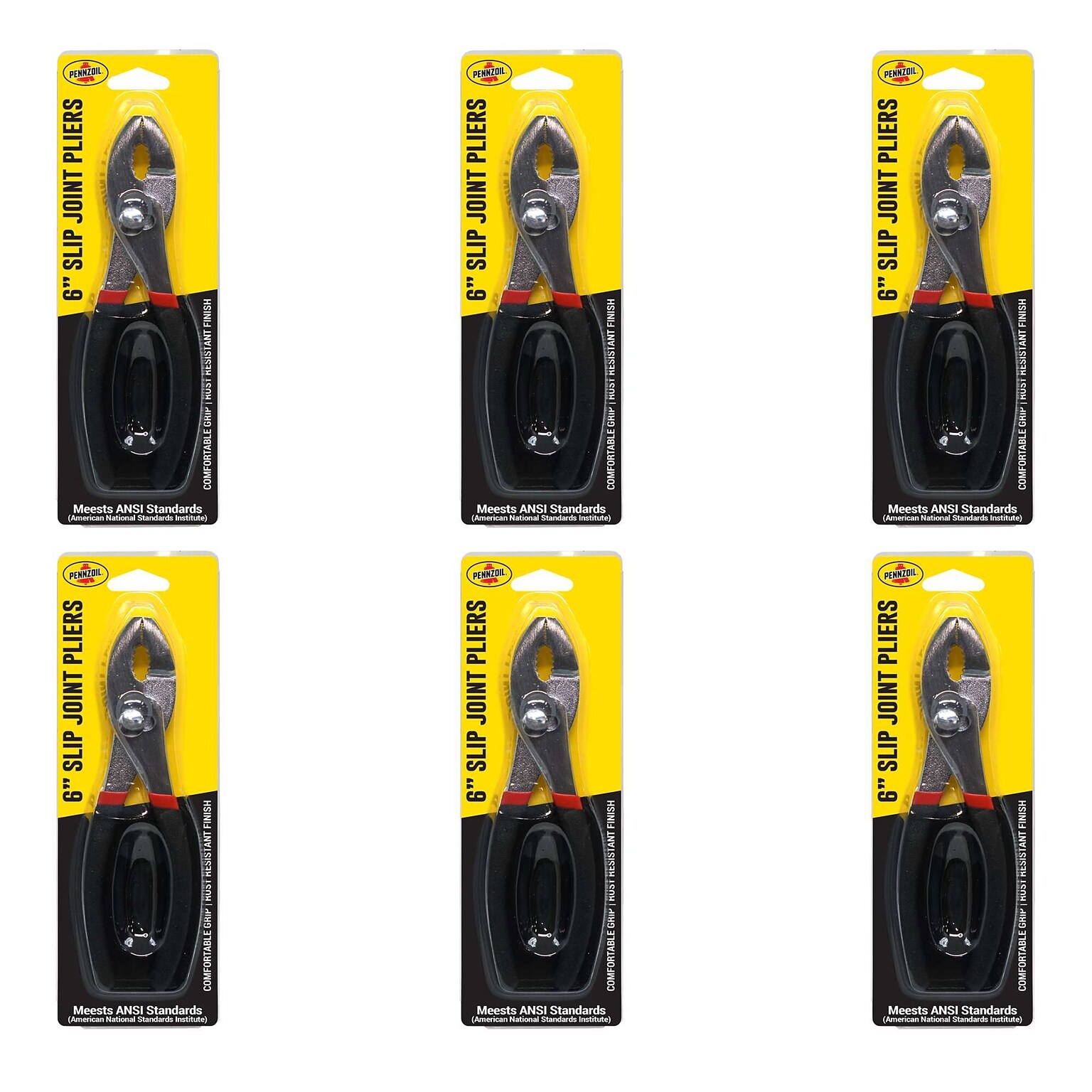 Pennzoil 6 Slip Joint Pliers, 6/Pack, 20 Packs/Carton (14723)