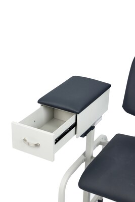 Viva Comfort Wide Adjustable Bariatric Padded Phlebotomy Blood Drawing Chair, 500 lbs. Capacity, Black (ADI997-01D-BLK-HD-MK)