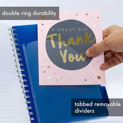 Pukka Pad Rochelle & Jess 5-Subject Subject Notebooks, 6.9" x 9.8", College Ruled, 100 Sheets, Assorted Colors, 3/Pk (9447-ROC)