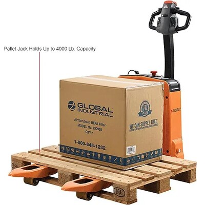 Global Industrial Self-Propelled Electric Pallet Jack, 4000 lb. Capacity, 27"W x 45"L Forks (989069)