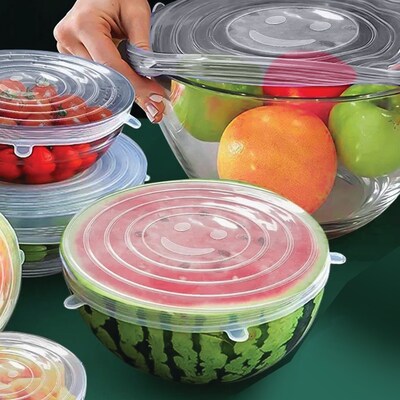 6 Pack Reusable Silicone Stretch Lids