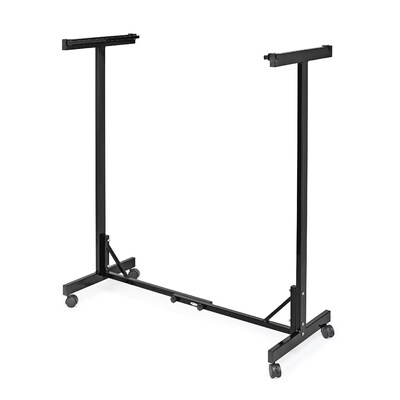 AdirOffice Metal Mobile File Cart with Swivel Wheels and (12) 30" Hanging Clamps, Black (615-BLK-PKG)