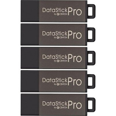 Centon MP ValuePack Datastick Pro 16GB USB 2.0 Type A Flash Drive, Gray, 5/Pack (S1-U2P5-16-5B)