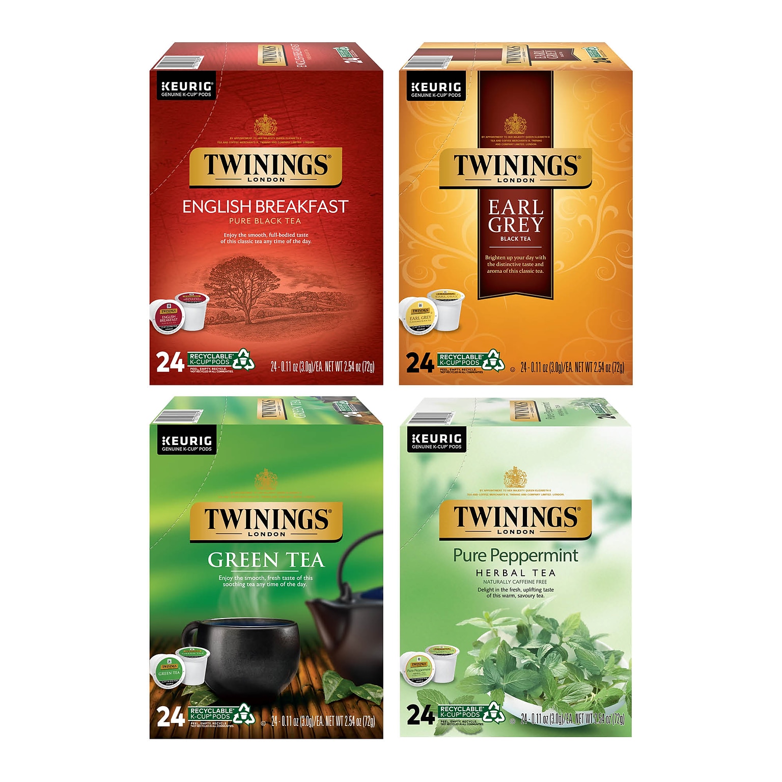 Twinings Variety Pack Assorted Teas, Keurig® K-Cup® Pods, 96/Carton (TNA54192)