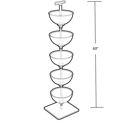 Azar Five-Tiered 12W Bowl Floor Display, Clear (750050)