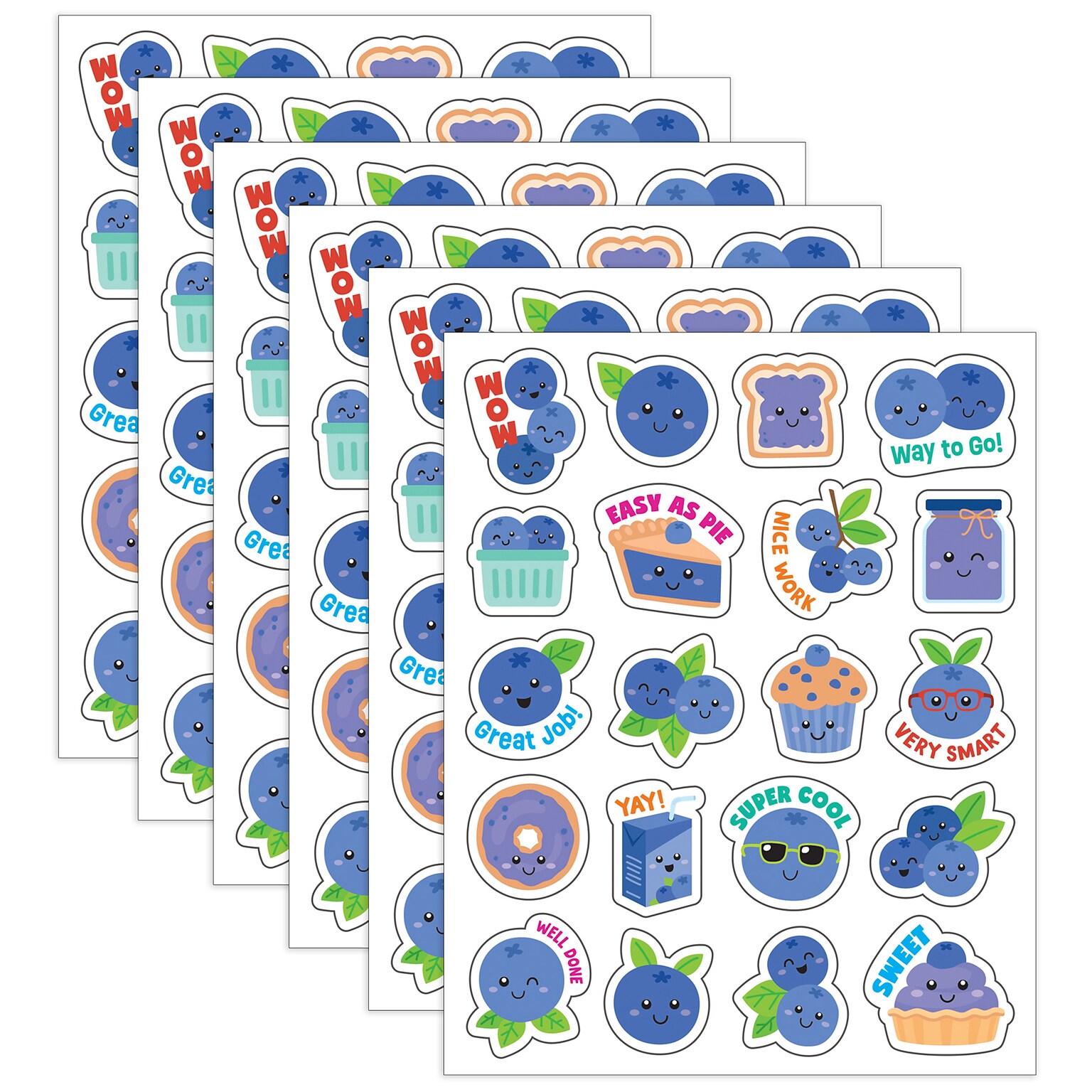 Teacher Created Resources Blueberry Smelly Stickers, Multicolored, 120/Pack, 6/Packs/Bundle (TCR9452-6)