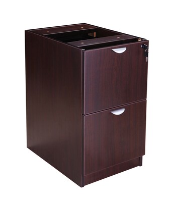 Boss Office Products 66" Desk with Box/Box/File Pedestal and File/File Pedestal, Mocha (GROUPA22-MOC)