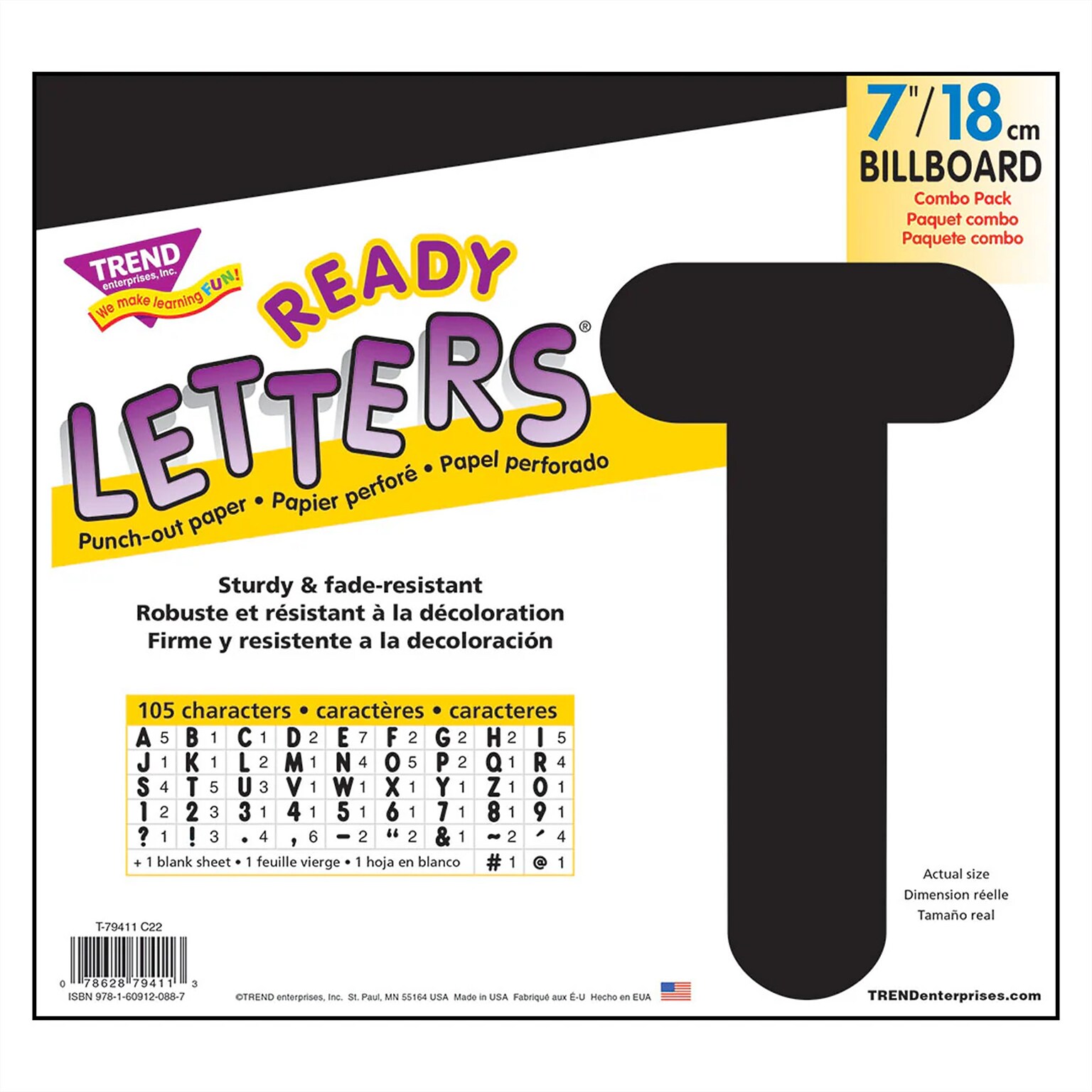 Trend Enterprises Ready Letters, Black, 102/Pack (T-79411)