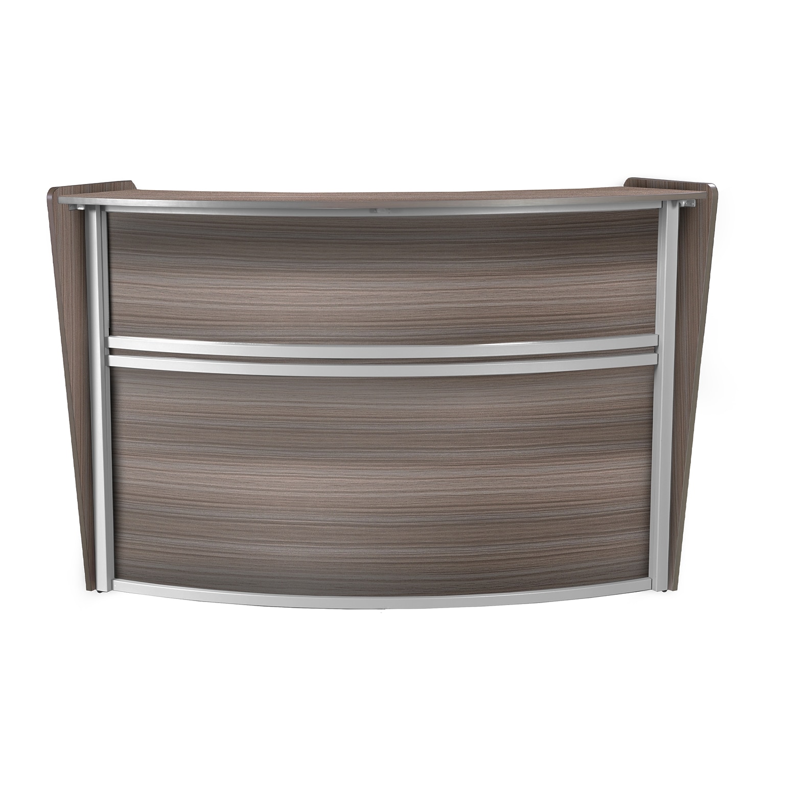 Regency Marque 72W Curved Reception Desk Workstation, Driftwood Gray (77290GY)