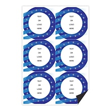 Custom Full Color Circle Shaped Magnets, 30 mil. Magnetic stock, 6-Perforated Magnets per Sheet, 3