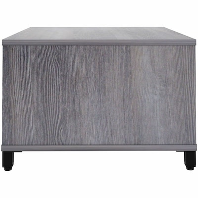 Lorell 24"W x 24"D Laminate Square Reception Table with Storage, Weathered Charcoal (LLR69203)