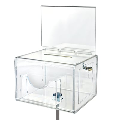 Azar Displays XL Suggestion Box with Pocket (206325-CLR)