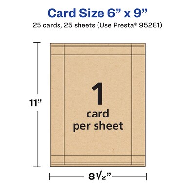 Avery Integrated Cards, 6" x 9", Matte Kraft Brown, 25/Pack (95281)