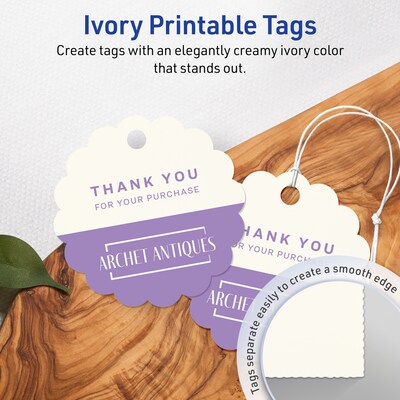 Avery 2-1/2 Diameter  Blank Price & Merchandise Tags, Ivory, 90/Carton (95326-MIT10)