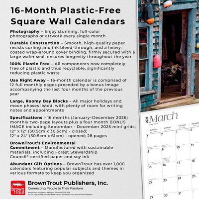 2026 BrownTrout Maine Coast 12" x 12" Monthly Wall Calendar (9798330704453)