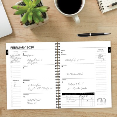 2026 Willow Creek 6.5" x 8.5"  Weekly & Monthly Planner, Paperboard Cover, Basic Black (57827)