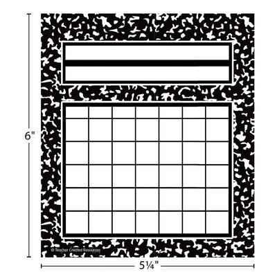Teacher Created Resources Cool for School Composition Incentive Charts, 5.25" x 6", Multicolored, 36/Pack, 6 Packs/Bundle