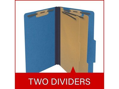 Medical Arts Press Pressboard Classification Folder, 2 Dividers, 2" Expansion, Legal Size, Royal Blue, 10/Box