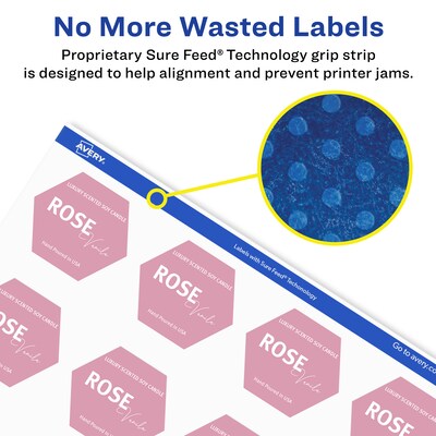 Avery Laser/Inkjet Multipurpose Labels, 1.8704" x ", Glossy White, 2000/Box (94120)