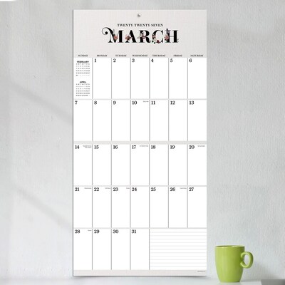 2027 TF Publishing Big Grid-Floral 12" x 12" Monthly Wall Calendar, Multicolored (27-1103)