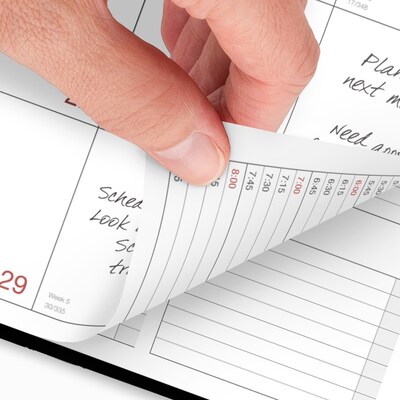 2026 AT-A-GLANCE 8" x 11" Weekly & Monthly Appointment Book, Faux Leather Cover, Black (33351-2601)