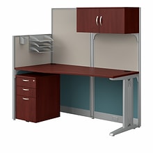 Bush Business Furniture Office in an Hour 63H x 65W Cubicle Workstation, Hansen Cherry (WC36492-03