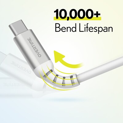 Overtime 38W Wall Charger and Car Charger with Two 6-Foot USB-C to USB-C Cables Bundle, White (OHC6TCX2)