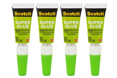 Scotch Single Use Super Glue, 0.17 oz., Clear, 4/Pack (AD119)