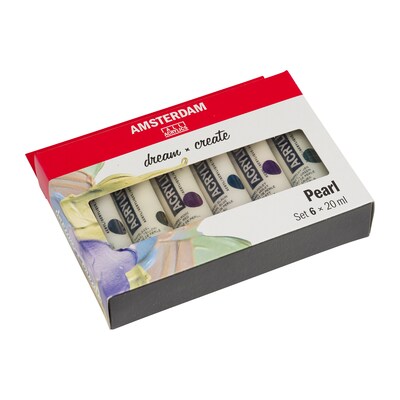Amsterdam Pearlescent Acrylic Paint, Assorted Colors, 6/Pack (AMS17820506)