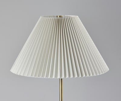Simplee Adesso Jeremy 60.75"H Antique Brass Floor Lamp with White Pleated Fabric Shade (SL9500-21)