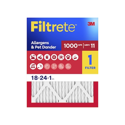 Filtrete Allergen Defense 18 x 24 x 1 Pleated Air Filter, MERV 11, 4/Carton (9821-4CA)