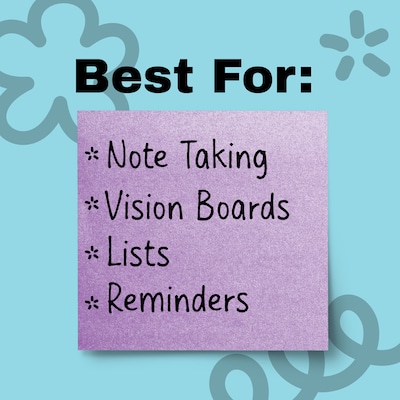 Post-it Shimmer Sticky Notes, 3" x 3", Cool Collection, 45 Sheets/Pad, 3 Pads/Pack (SENS-SN33-CL)